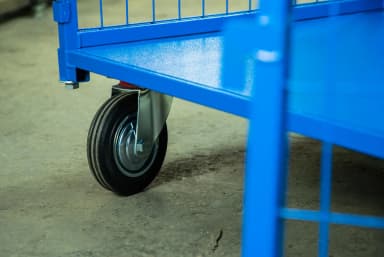 Тележка платформенная TOR ТП-3С (700х1200) с бортами из сетки и двумя ручками (колеса 160 мм) — фото 4